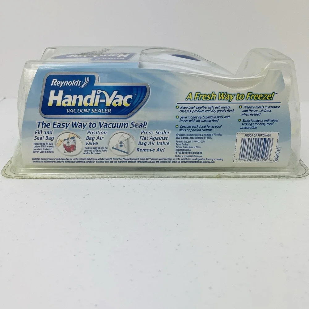 Reynolds Handi Vac Starter Kit Vacuum Food Sealer Freezer Burn Bags Saver New